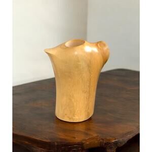 Aspen Springs Creations Light Aspen Wood Unique Abstract Vase Hand Crafted 7.25”